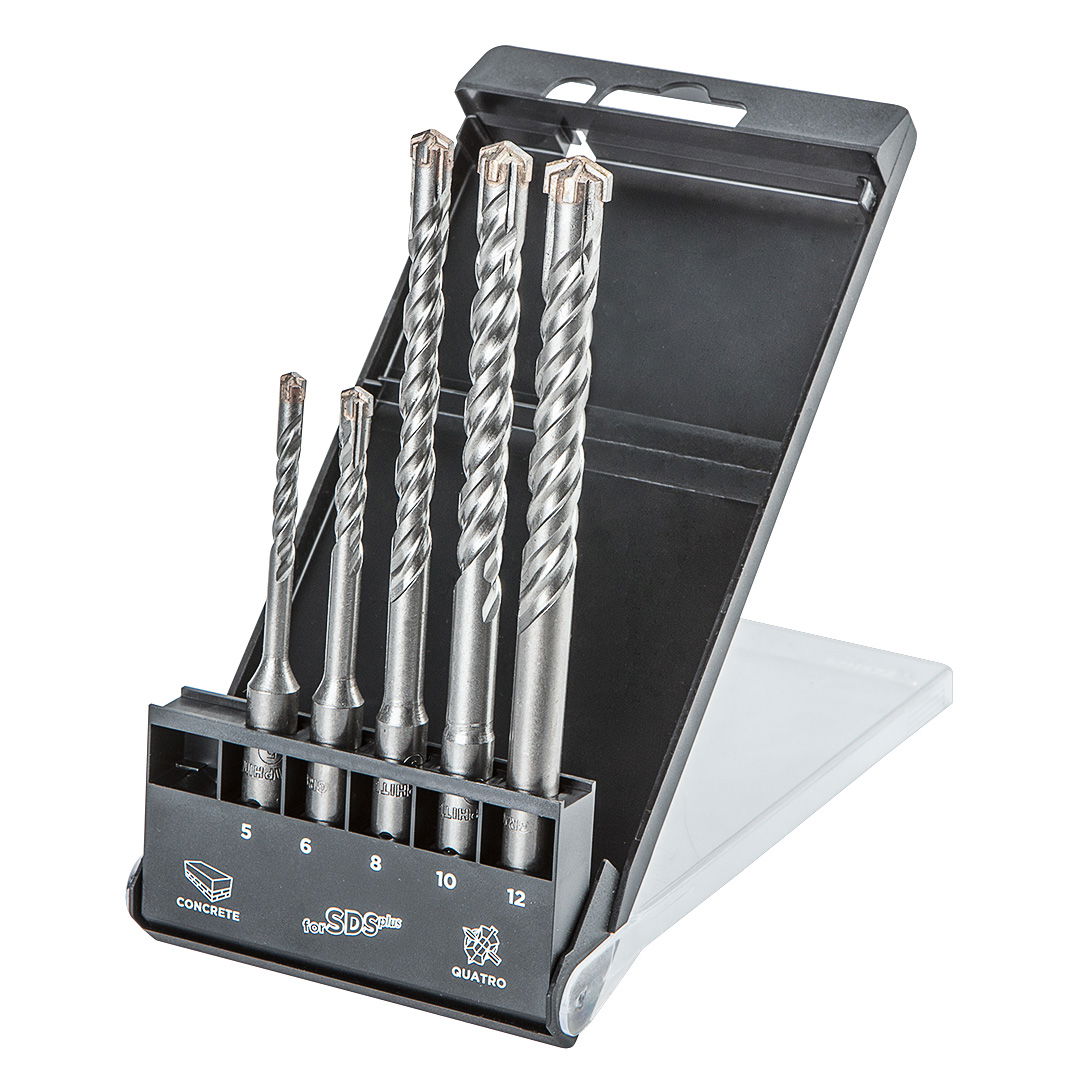GRAPHITE Betonfúró készlet SDS PLUS 5, 6 x110mm + 8, 10, 12 x160mm, 4 élű, 5db termék fő termékképe