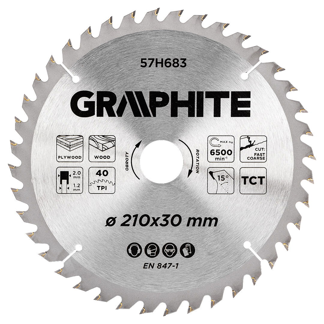 GRAPHITE Körfűrészlap, keményfém fogakkal, 210 x 30 mm, 40 fog termék fő termékképe