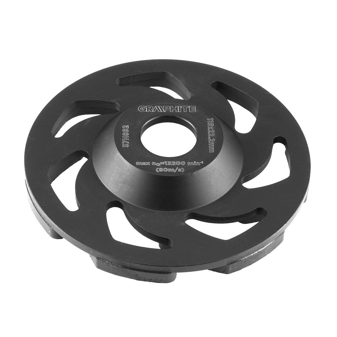 GRAPHITE Gyémánt csiszolókorong 115 x 22,2 x 5mm, L szegmenses termék fő termékképe