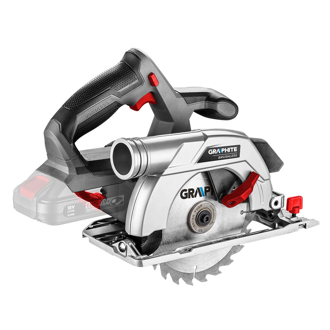 GRAPHITE Akkus szénkefementes körfűrész, Energy+ 18V, 165x20mm, akku nélkül!!! termék fő termékképe