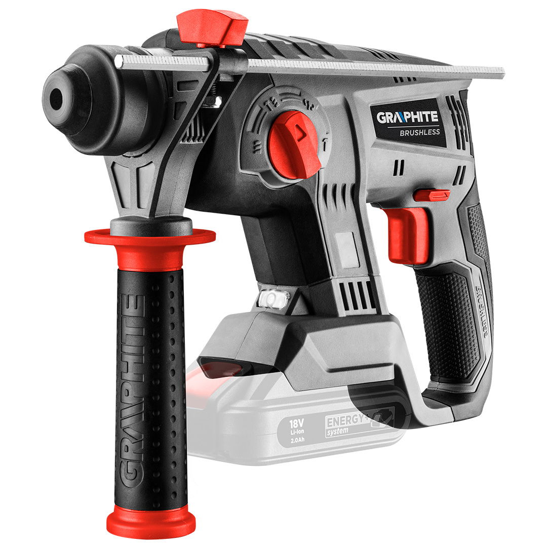 GRAPHITE Akkus szénkefementes fúrókalapács vésőfunkcióval, Energy+ 18V, 2,2J, akku nélkül!!! termék fő termékképe
