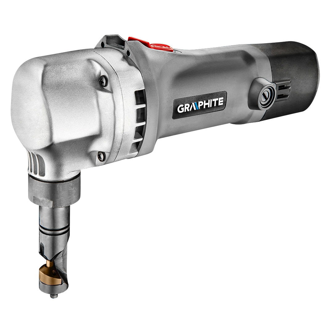 GRAPHITE LEMEZVÁGÓGÉP, folyamatos lyukasztó 500W, hullám- és síklemezekhez. Egyenes és ív vágásra. Kofferben. termék fő termékképe