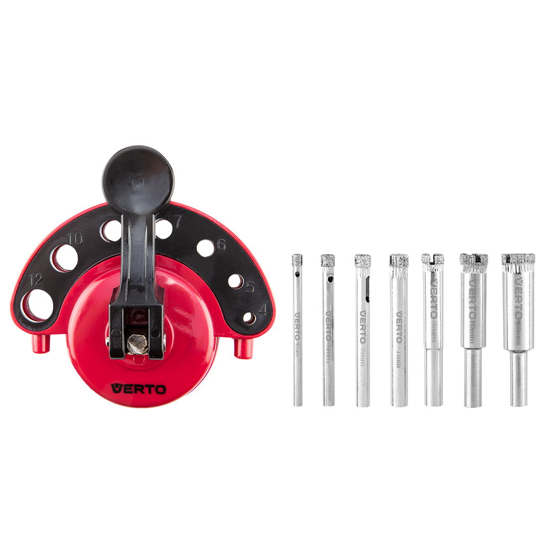 VERTO Gyémánt fúrókészlet 8db 5-12mm fúrószár, fúrószár vezető termék fő termékképe