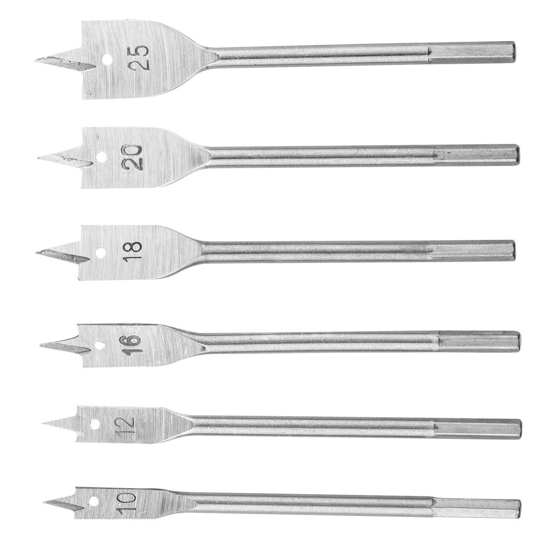 Top Tools Lapos marófúró készlet, 6db(10, 12, 16, 18, 20, 25mm) termék fő termékképe