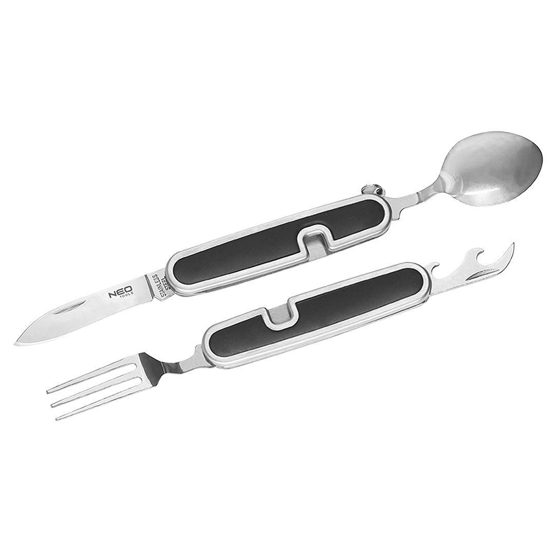 NEO TOOLS Kemping evőeszköz készlet, 4 az 1-ben, 88/150mm, RENDELÉSI EGYS: 5db termék fő termékképe