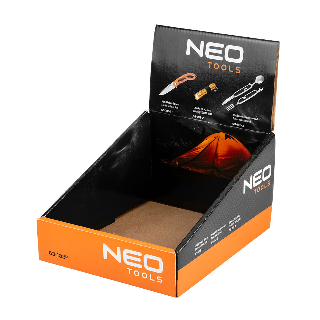 NEO TOOLS Papírdisplay, kés, zseblámpa stb termékekhez termék fő termékképe