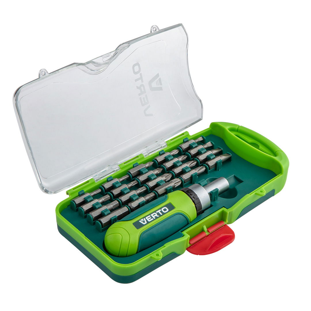 VERTO Csavarhúzó bitkészlet, hajtószárral 21db termék fő termékképe