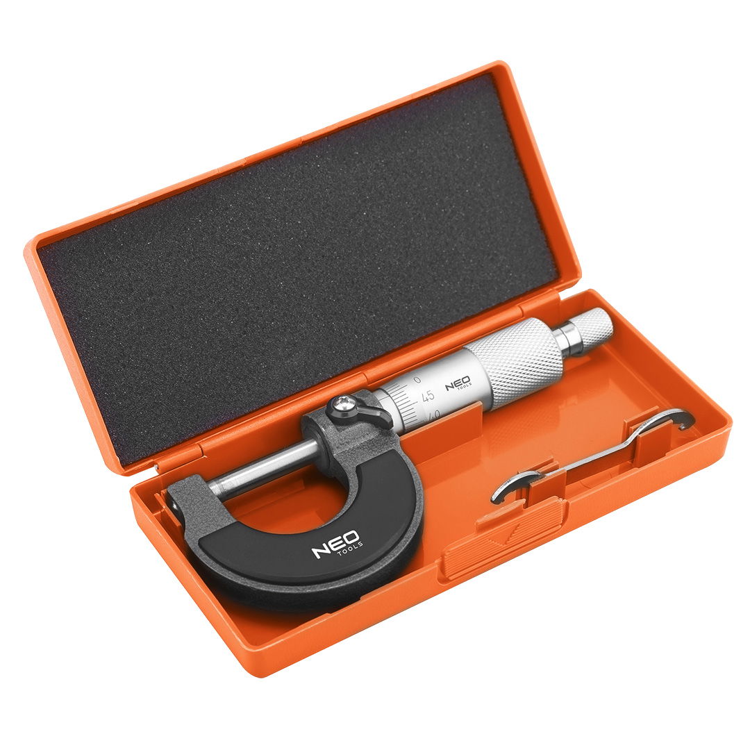 NEO TOOLS Mikrométer, műanyag tokban, 0-25mm termék fő termékképe