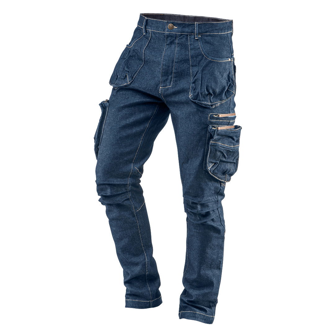 NEO TOOLS Farmer Munkásnadrág, DENIM, cipzáros oldalzsebekkel, 98% pamut, 410 g/m2, XL termék fő termékképe