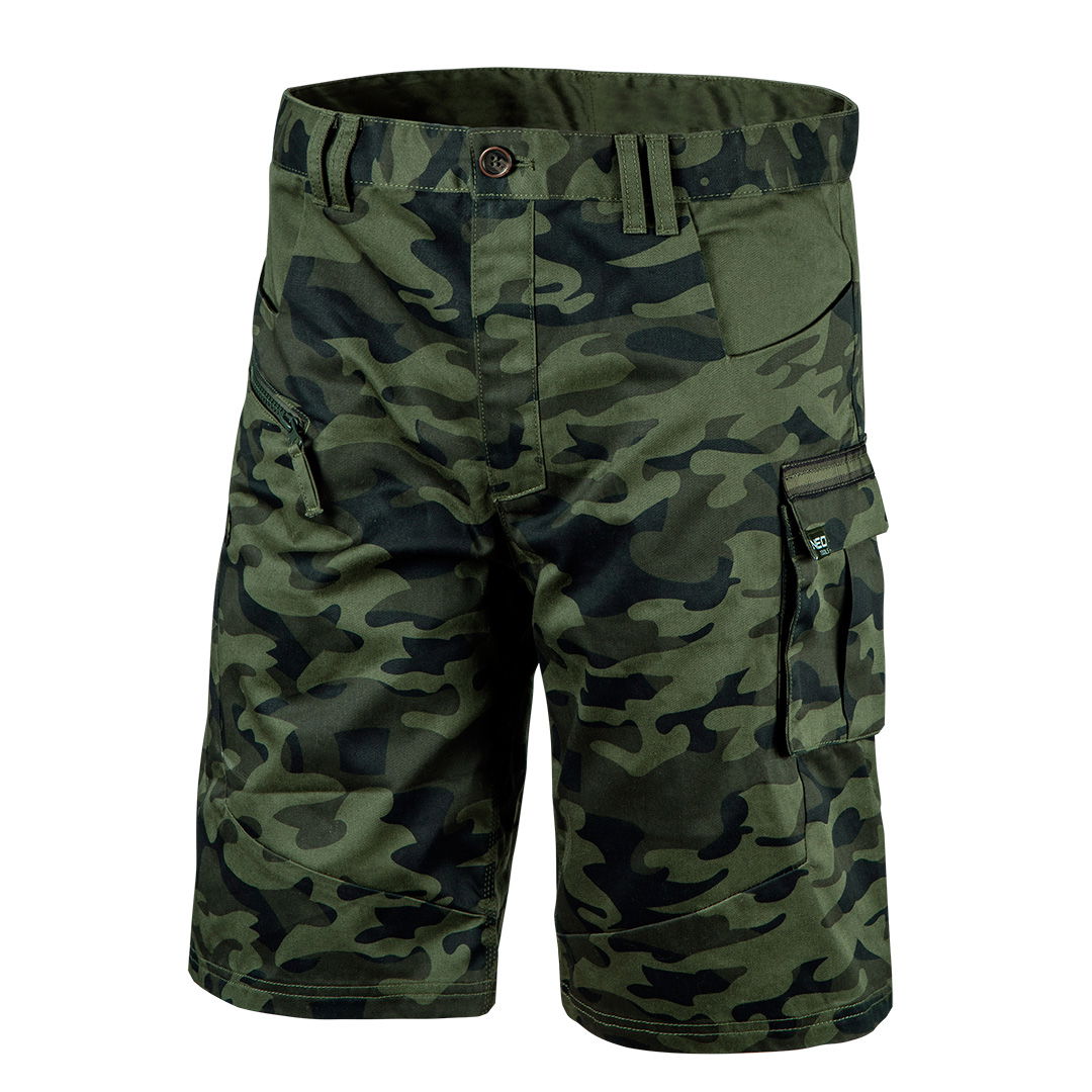 NEO TOOLS Terepmintás Rövid munkásnadrág, CAMO, 60% pamut, 40% polyester, 255 g/m2, L termék fő termékképe