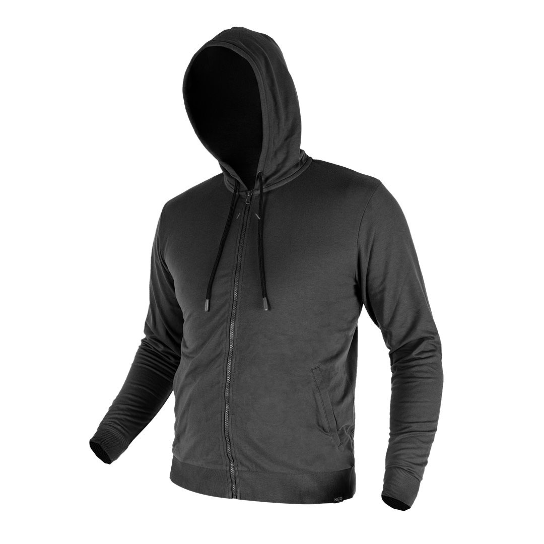 NEO TOOLS Munkavédelmi pulóver kapucnival COMFORT, szürke, 57% pamut 39% poliészter, XXXL termék fő termékképe