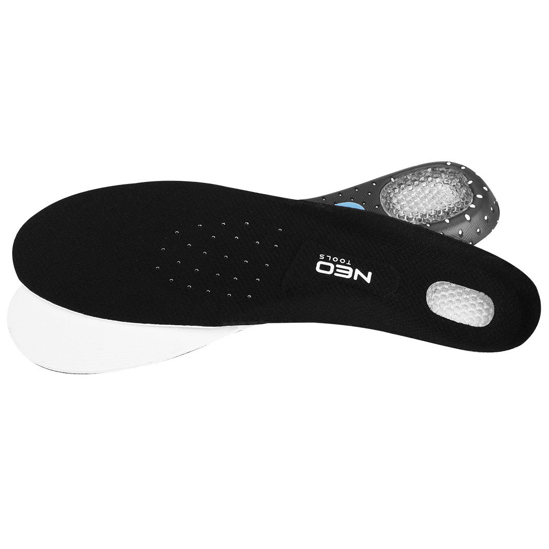 NEO TOOLS Talpbetét, zselés sarokvédő betét, talpboltozat merevítés, nedvességelvezető perforáció, univerzális méret, 41-47 termék fő termékképe