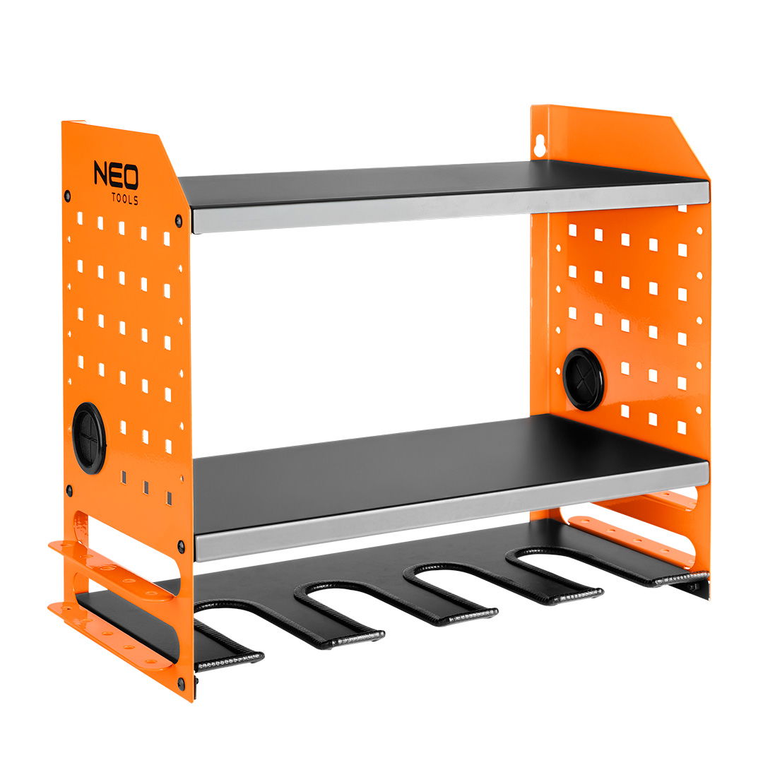 NEO TOOLS Fali polc akkus gépekhez, akku és töltőtároló polcokkal termék fő termékképe