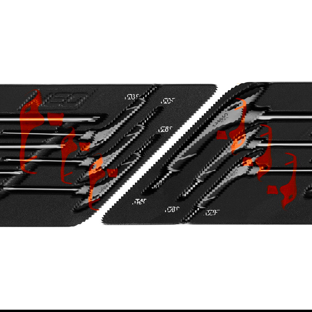 NEO TOOLS Torxkulcs KÉSZLET „T” MARKOLATTAL 6db, MŰHELYKOCSITÁLCÁVAL termék fő termékképe