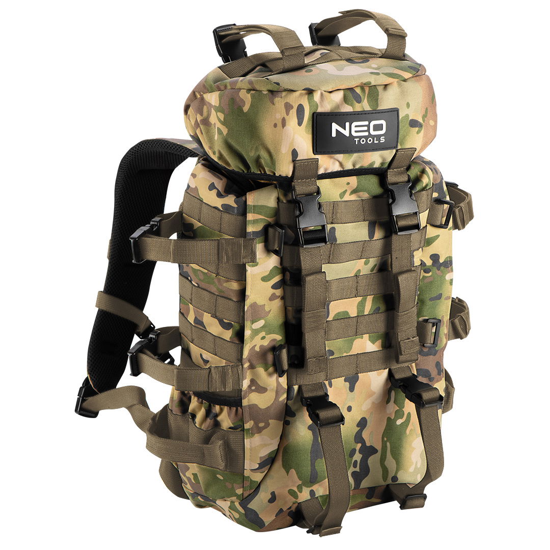 NEO TOOLS Túra hátizsák, 600D poliészter, 30L, Terepszínű termék fő termékképe