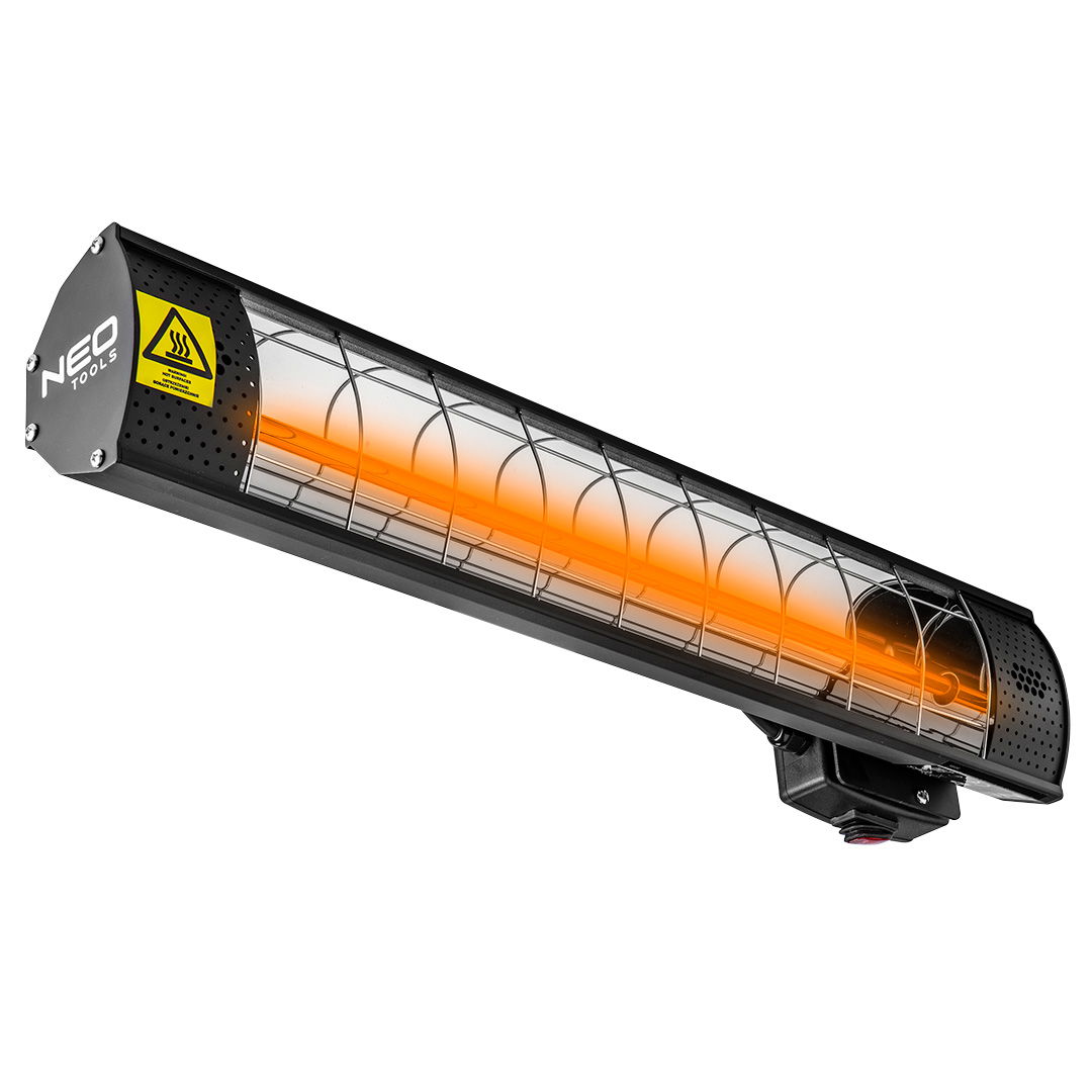 NEO TOOLS Halogén, infravörös hősugárzó 2000W, IP65, infrav. arany halogén izzó, távir., kül és beltér, fal és menny., 18m2 termék fő termékképe