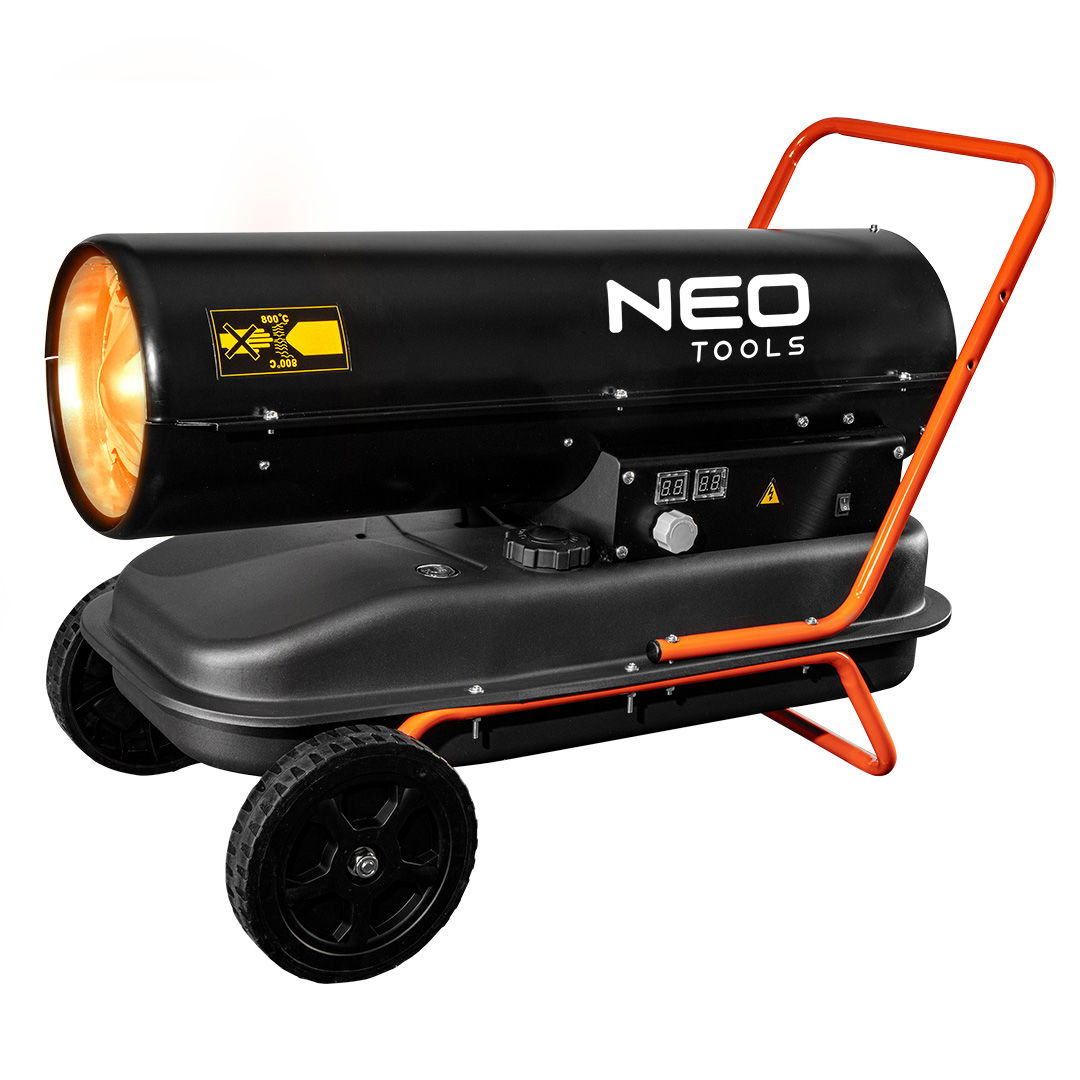 NEO TOOLS Gázolajos hőlégbefúvó, 30kW, 34l, fogyasztás: 2.8l / h, teljesítmény: 750 m3 / h, kerekekkel termék fő termékképe