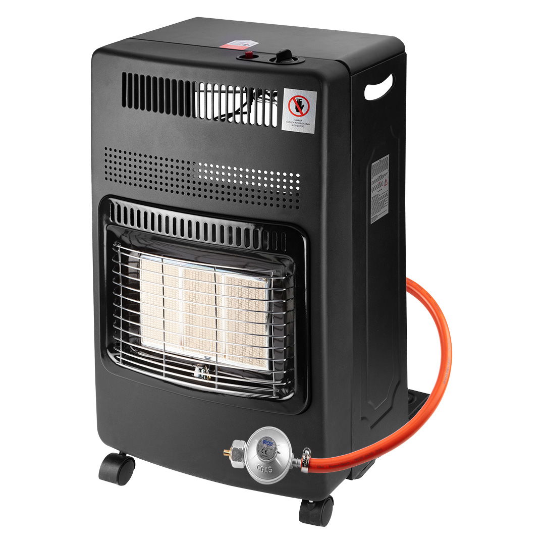 NEO TOOLS Gázkályha, kerámia betétes, 3 fokozatú,  max.4200W, gázpalack tartóval termék fő termékképe