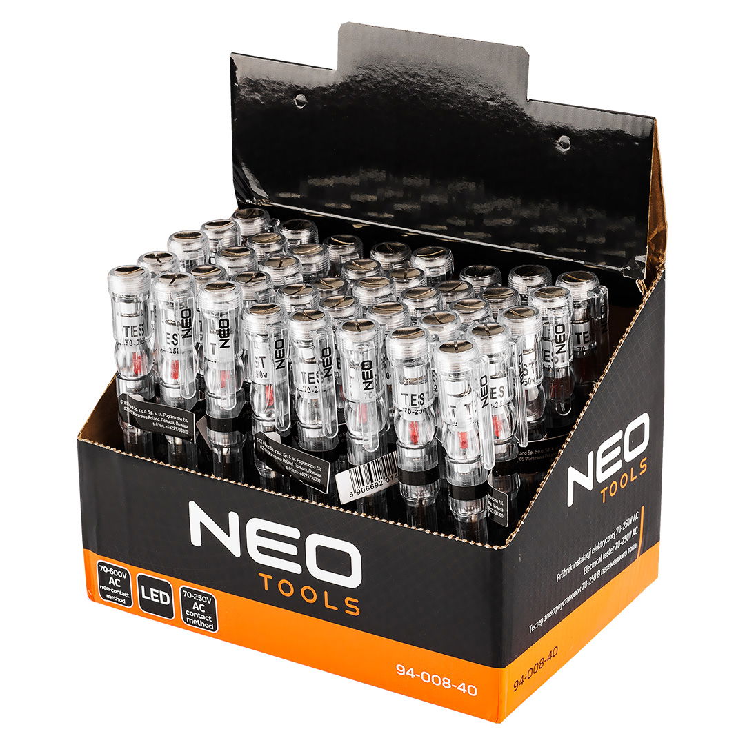 NEO TOOLS Feszültségvizsgáló, fázisceruza, 140mm, 70-250V, RENDELÉSI EGYS: 40db termék fő termékképe