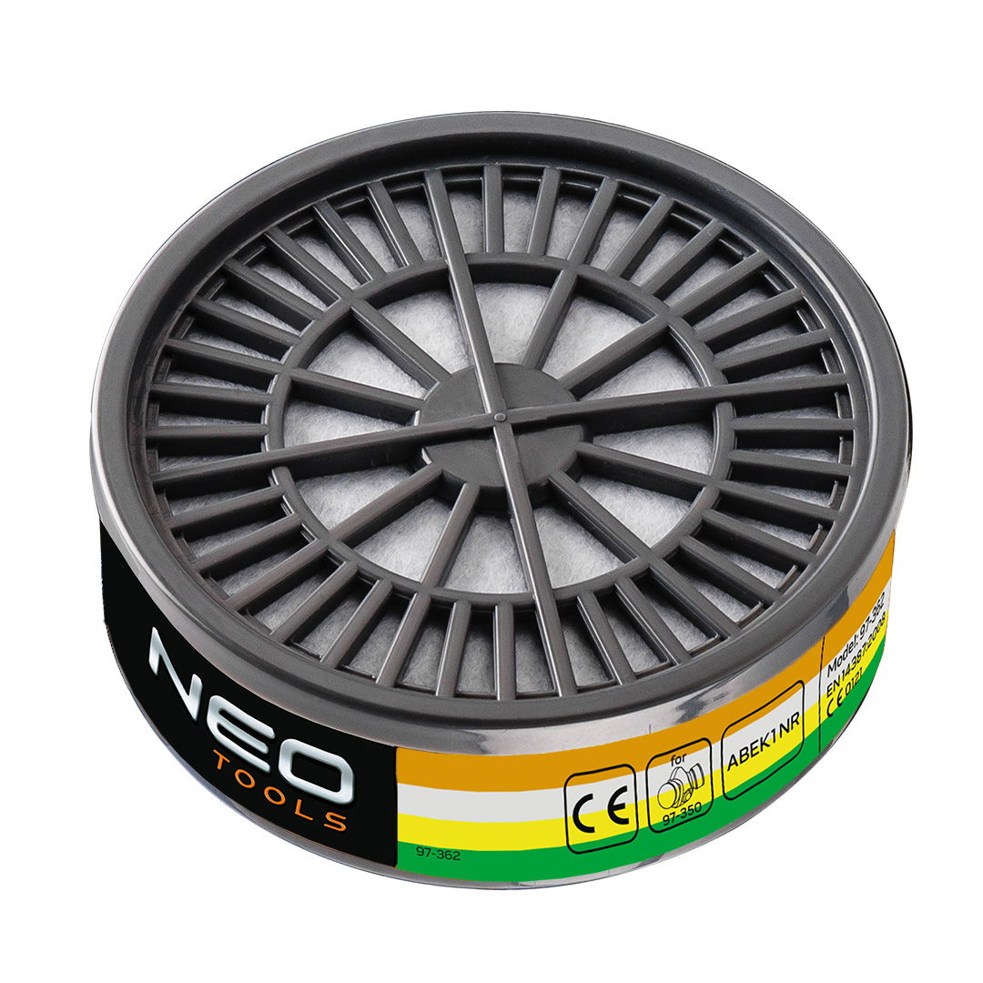 NEO TOOLS Szűrő, ABEK1 NR, szerves, nem szerves, sav- és ammónia gázok ellen, 97-350-hez, CE termék fő termékképe
