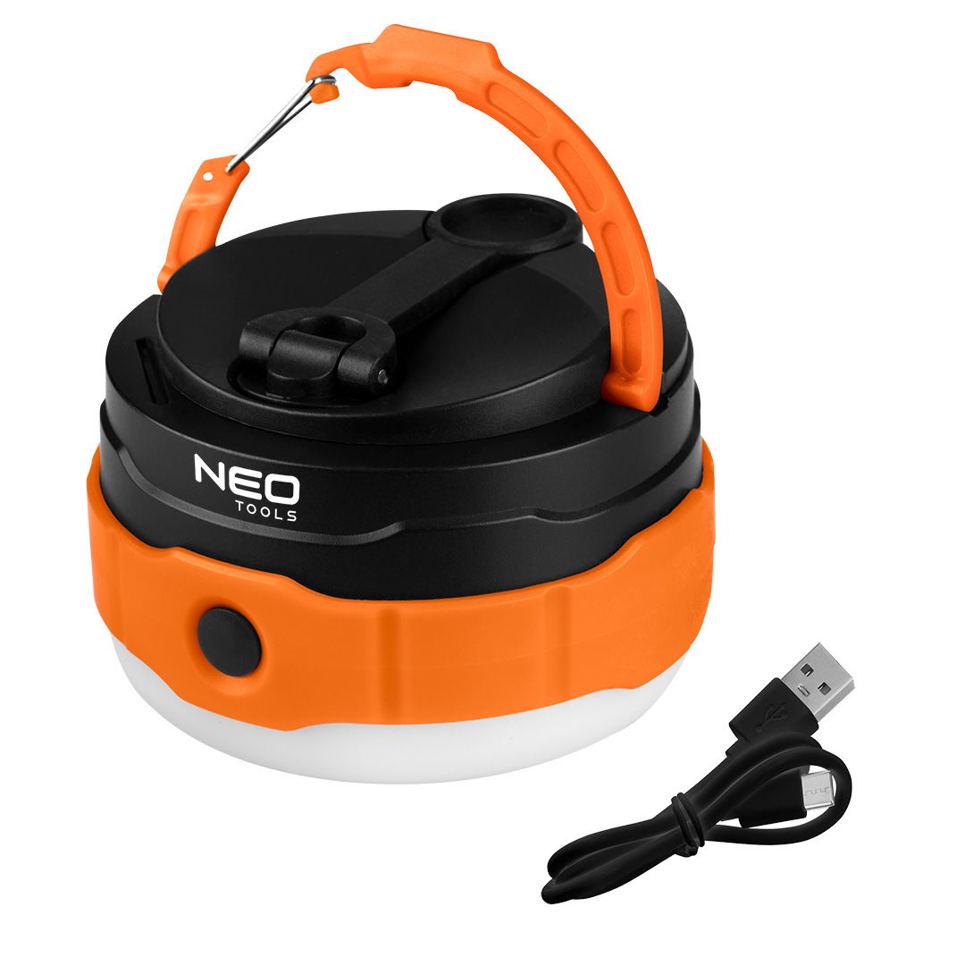 NEO TOOLS Akkus 3az1-ben Kempinglámpa/zseblámpa/powerbank, 500lm, 3,7V/2000mAh, USB és kézi tekerődinamós töltés termék fő termékképe
