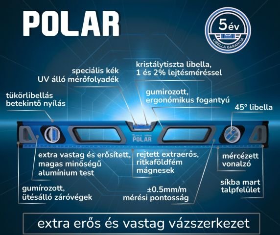 TOOLJÓ Vízmérték POLAR (5 év garancia) termék fő termékképe