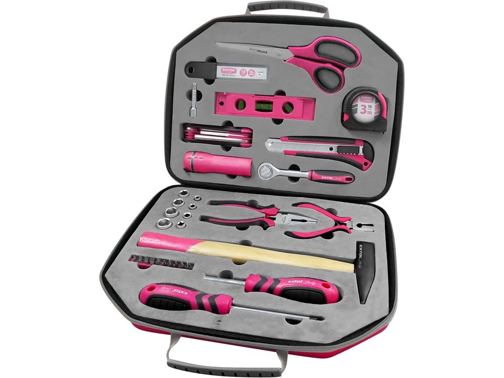 Extol Lady, rózsaszín, szerszámkészlet, 47db, termék fő termékképe